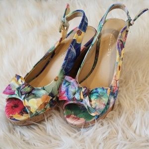 Laundry wedge heels sz7.5, muti-color